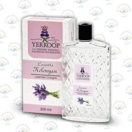200 ml Desenli Cam Şişe S.S. Yerkesik Tarımsal Kalkınma Kooperatifi Lavanta Kolonyası 